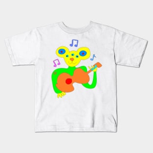 Mouse playing guitar Kids T-Shirt